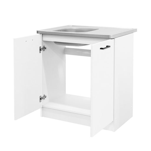 Praktik 80 alsó szekrény 2 ajtós mosogatós, fehér-fehér