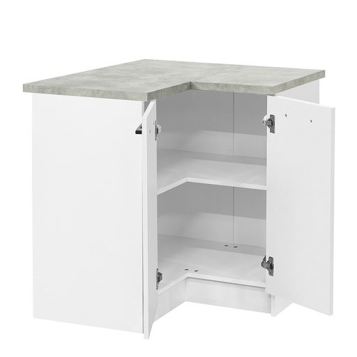 Praktik 90 alsó sarok szekrény 2 ajtós, fehér-fehér