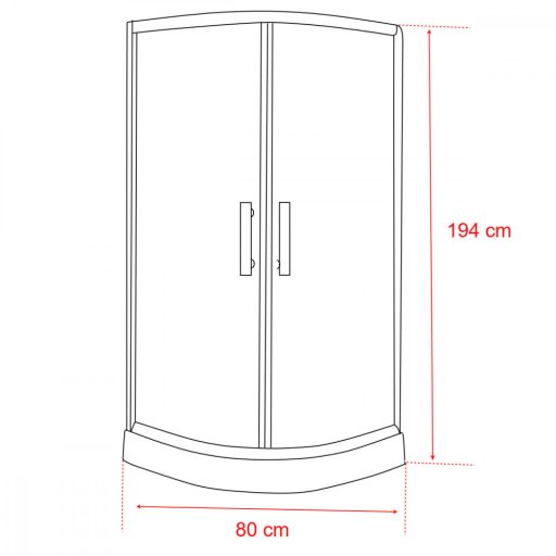 Spirit Bamboo 80x80 cm íves zuhanykabin zuhanytálcával