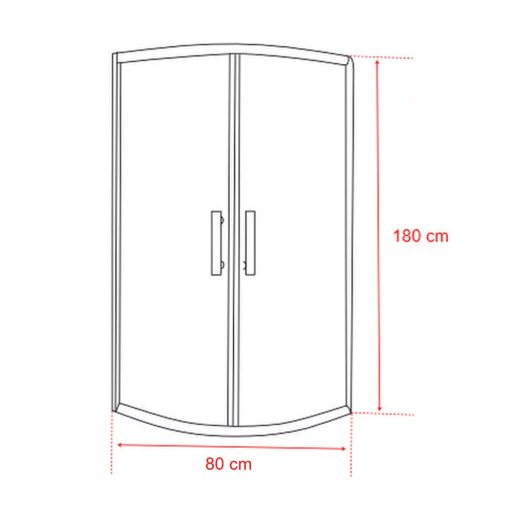 Spirit Clear 80x80 cm íves zuhanykabin zuhanytálca nélkül fekete