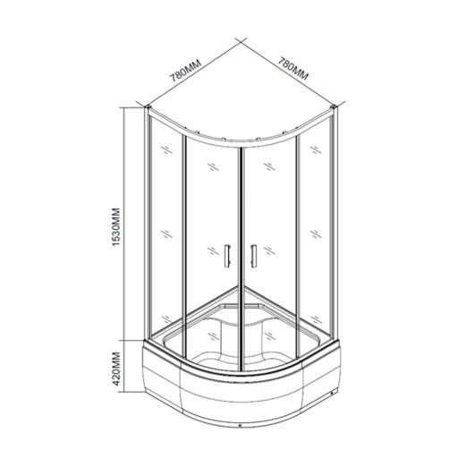 Spirit Deep 80x80 cm íves zuhanykabin zuhanytálcával