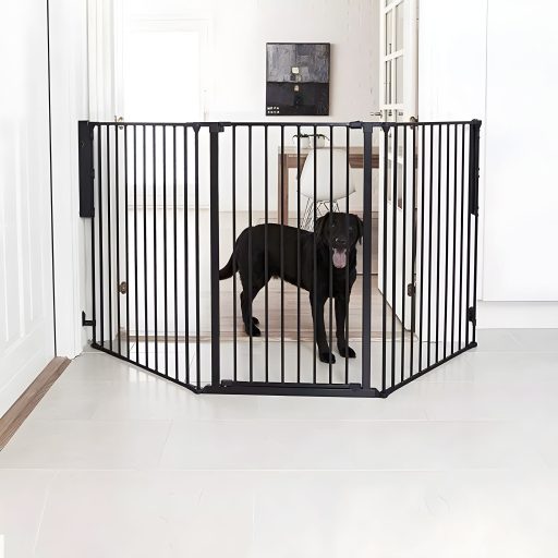 Biztonsági korlát 5 paneles 60 cm fém fekete