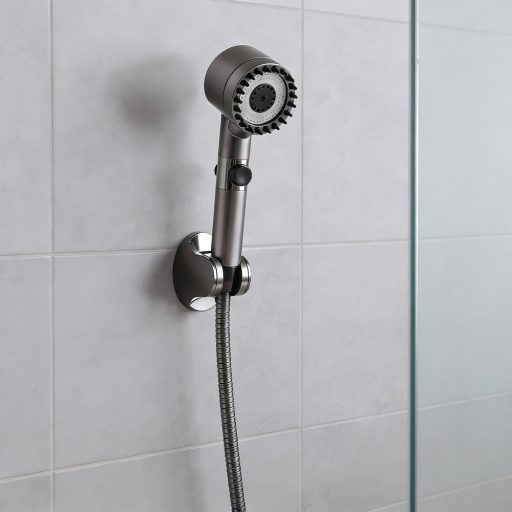 Kori 3 funkciós kézizuhany tömlővel tartóval szürke