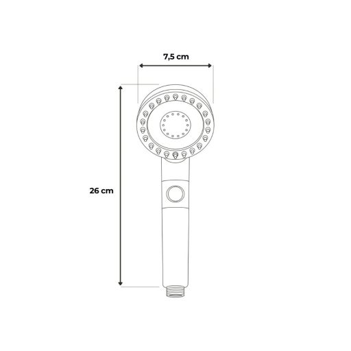 Kori 3 funkciós kézizuhany tömlővel tartóval szürke
