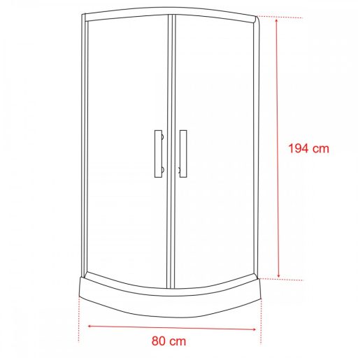 Spirit Matt 80x80 cm íves zuhanykabin zuhanytálcával
