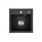 Nia szögletes egy medencés gránit mosogató szifonnal fekete