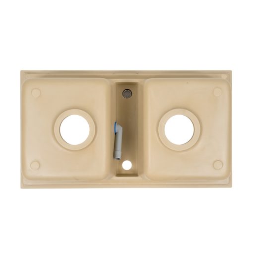 Tia szögletes két medencés gránit mosogató szifonnal bézs