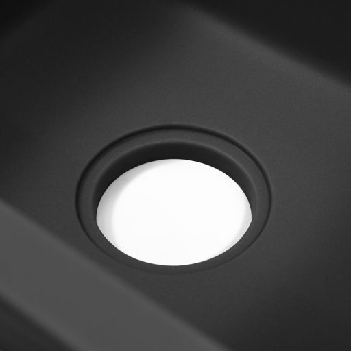 Gori szögletes egy medence + csepegtető gránit mosogató szifonnal fekete