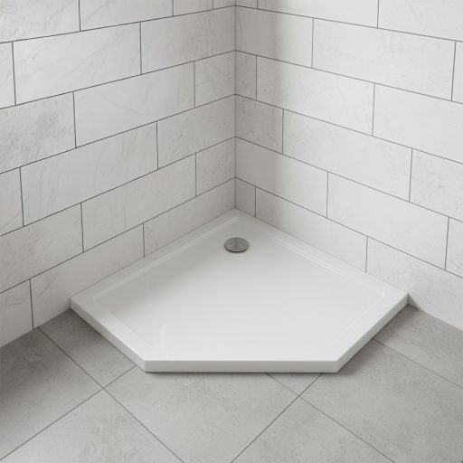 Modena Slim ötszögletű alacsony akril zuhanytálca 100x100 cm