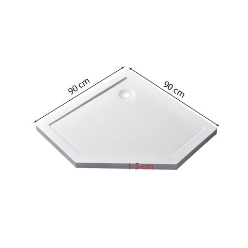 Modena Slim ötszögletű alacsony akril zuhanytálca 90x90 cm