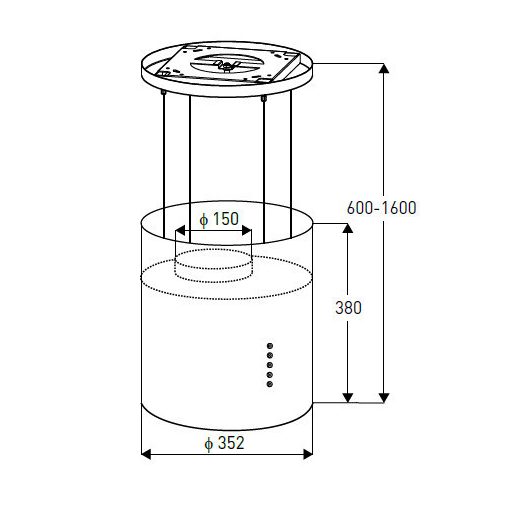 Tango Függesztett konyhai páraelszívó 190 W