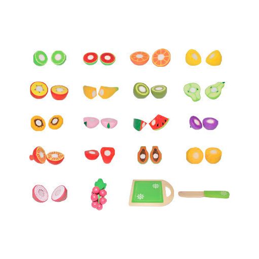 Fa gyümölcsszeletelő készlet, 20 darabos