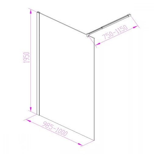 Walker 100x195 cm Walk in zuhanyfal