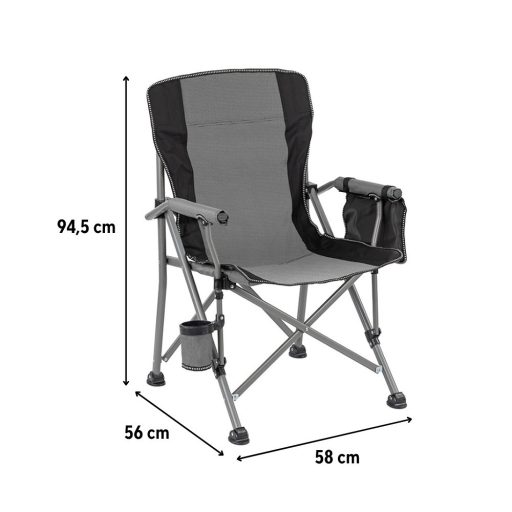 Leziter Comfort karfás horgász szék pohártartóval szürke