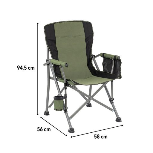 Leziter Comfort Plus karfás horgász szék pohártartóval zöld