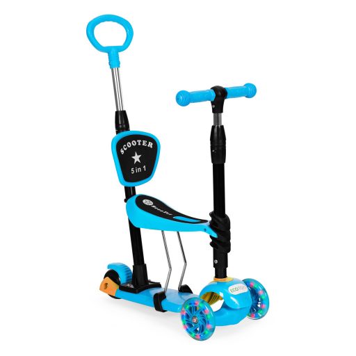 Háromkerekű roller Led kerekekkel 3 az 1-ben kék