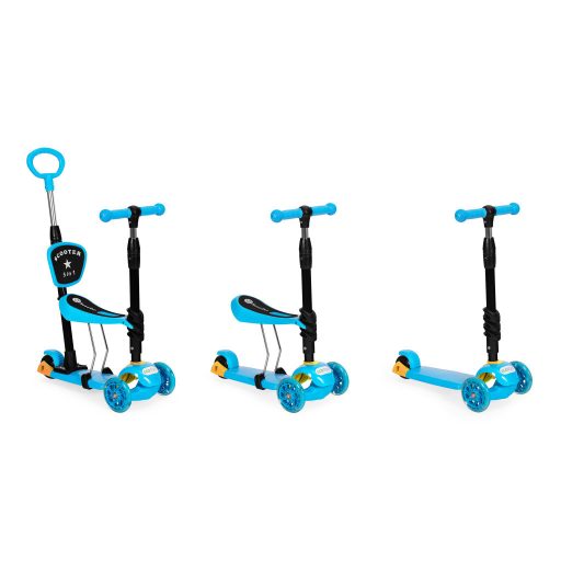 Háromkerekű roller Led kerekekkel 3 az 1-ben kék